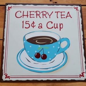 Rusty metal Cherry Tea sign